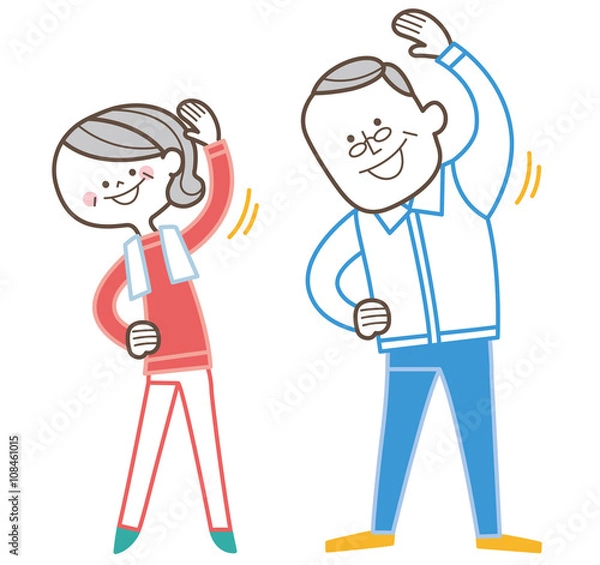 Obraz 体操　老夫婦　