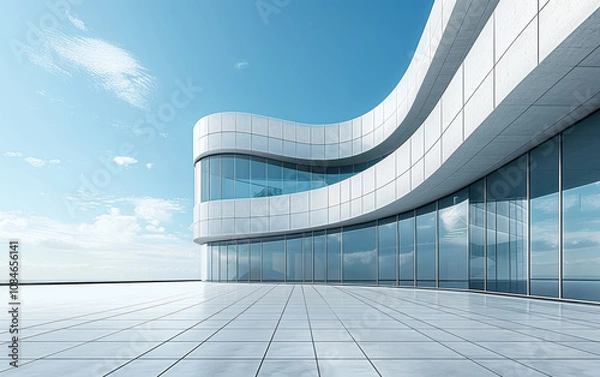 Fototapeta Minimalist modern art building space structure