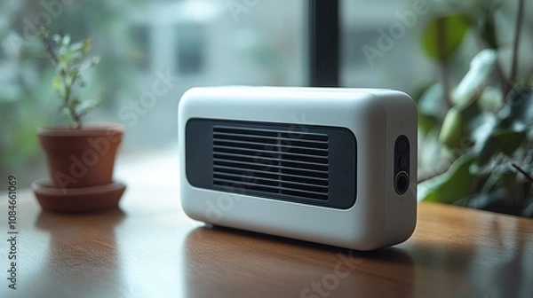 Obraz a white and black rectangular object with a vent