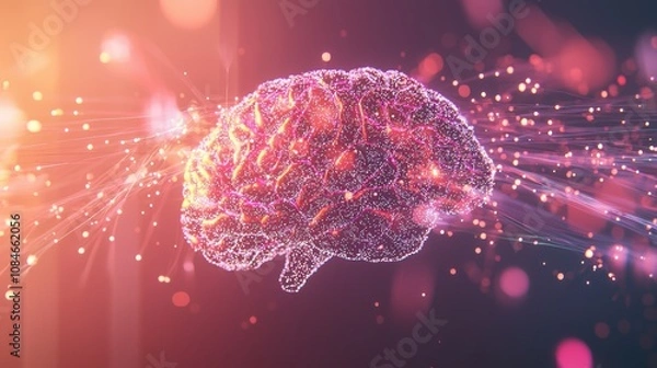 Obraz Innovative brain visualization digital art abstract environment futuristic concept colorful viewpoint for cognitive science awareness