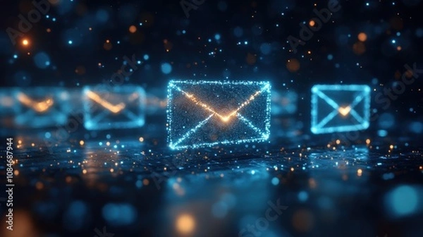 Fototapeta email security concept security protection email from spam virus and phishing email fraud scam mail virus alert hacker check email notification junk and trash mail and compromised informatio