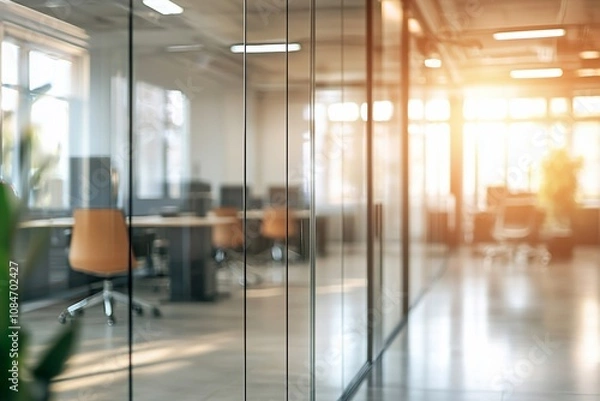 Obraz Modern Office Interior with Natural Light and Minimalist Design