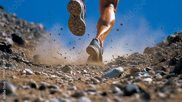 Fototapeta Close up of runner legs 