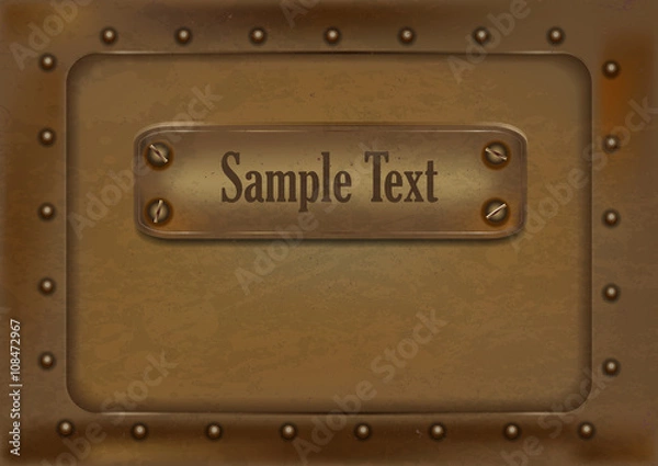 Fototapeta metallic background in the steampunk style.vector illustration