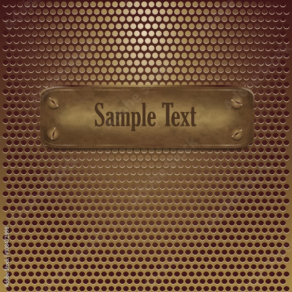 Fototapeta metallic grill with the subject in the steampunk style