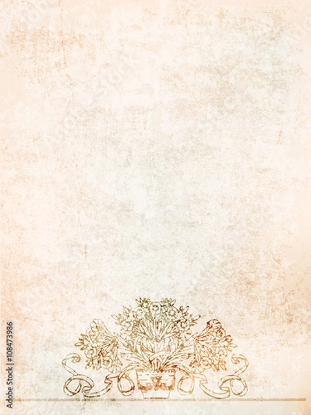 Fototapeta vertical antique background vases on the ancient wall. vector illustration