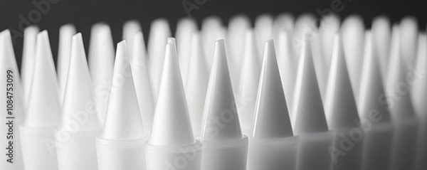 Obraz Elegantly designed white cosmetic tubes, embodying minimalism with a focus on functionality and style