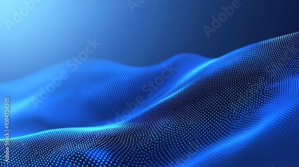 Fototapeta Blue background with a pixelated texture. The background features a blue gradient with abstract geometric shapes. Minimal abstract halftone gradient background, healthcare vector graphic