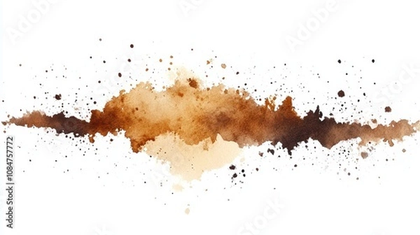 Obraz Watercolor of stain backgrounds brown splattered.