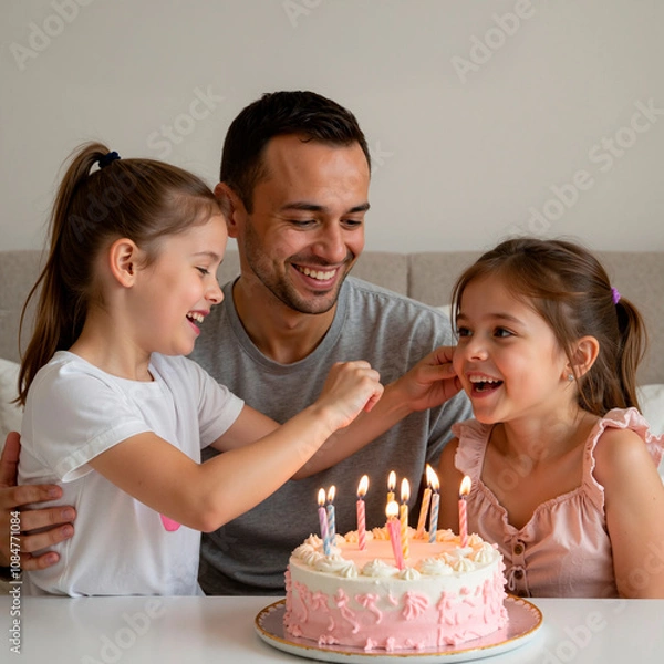 Obraz Una familia celebrando un cumpleaños.