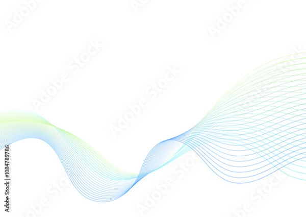 Obraz 曲線・流線・ウェーブラインイラスト背景素材