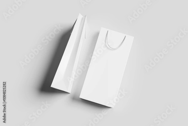 Fototapeta Shopping isolated bag mock on grey background. Vector flat cartoon graphic design illustration
