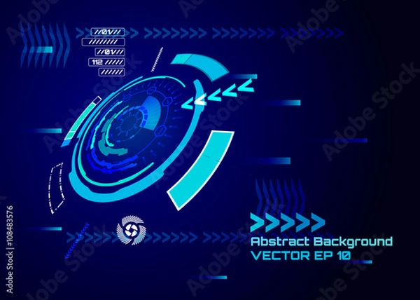 Fototapeta Sci fi futuristic user interface. hi-tech computer digital technology concept, Vector illustration