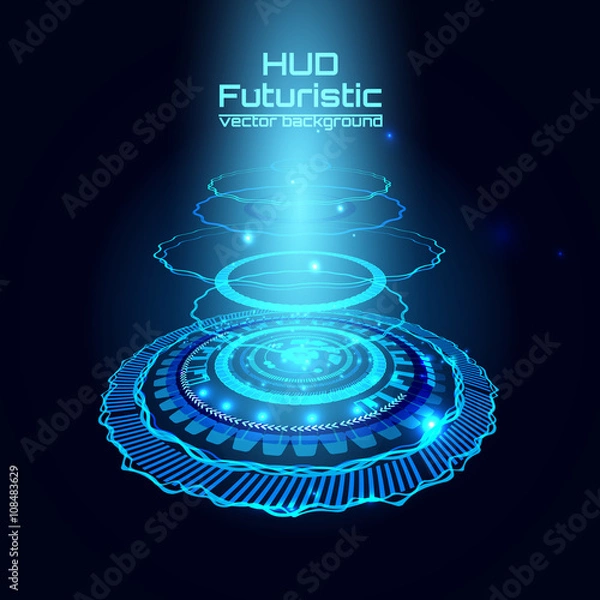 Obraz Futuristic interface infographics, HUD,  vector background