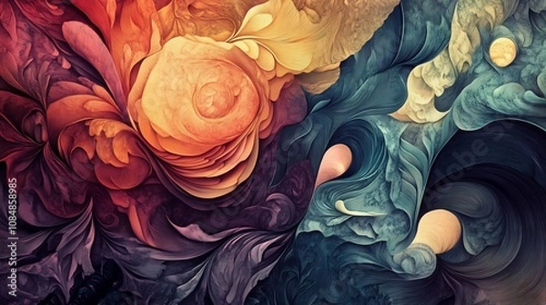 Fototapeta Vibrant Abstract Artwork for Etsy Software Banner Highlighting Handcrafted Home Decor Keywords