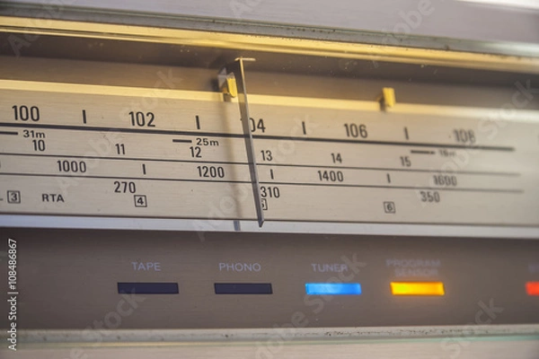 Fototapeta Vintage Stereo Receiver Dial Pointer