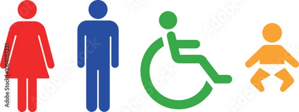 Obraz ピクトグラム　トイレマーク　カラー　イラスト素材