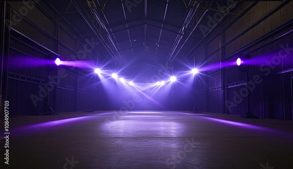 Fototapeta dark empty scene with neon lights and laser beams creates intriguing atmosphere