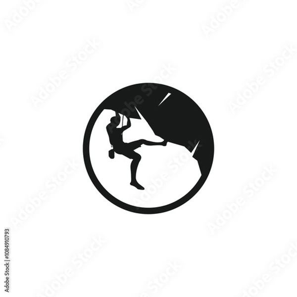 Obraz Rock mountain climbing logo template vector illustration