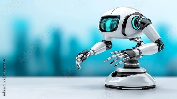 Fototapeta Futuristic Robot AI Technology Digital Display Modern Automation Smart Machine Innovation Concept