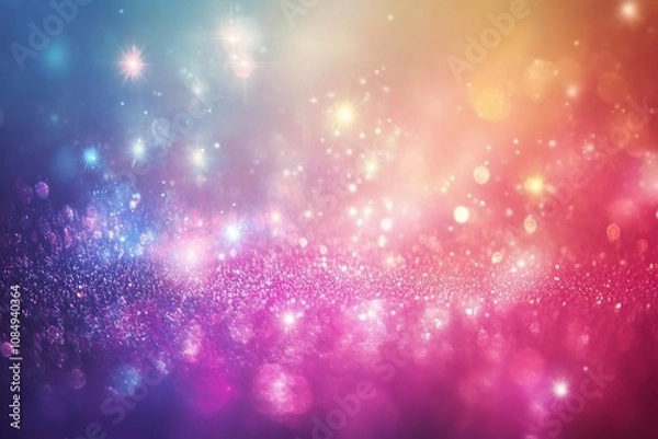 Fototapeta Whimsical Childrens Abstract Background with Stars and Glitter
