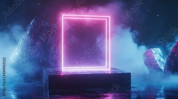 Fototapeta Neon Glow in a Mystical Landscape