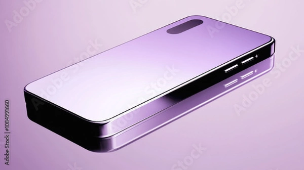 Obraz Dramatic 3D Illustration of Purple Phone Design
