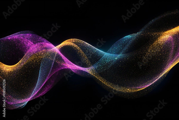 Fototapeta Colorful Light Trails with Glowing Neon Waves and Vibrant Energy Flow