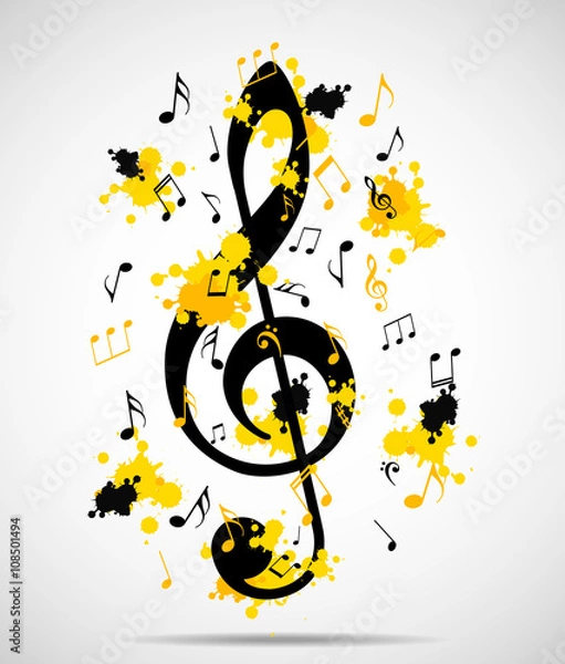 Obraz Abstract musical background with notes