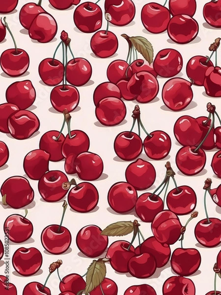 Obraz Cherry background pattern illustration
