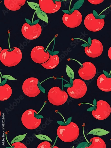 Obraz Cherry background pattern illustration