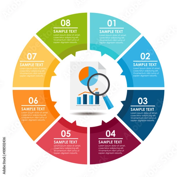 Fototapeta Success analysis round info graphic. Vector Illustration