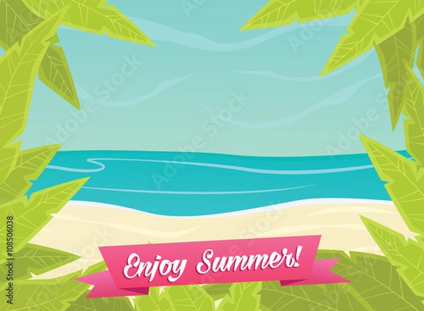 Fototapeta Summer or spring time background. Bitmap illustration. 