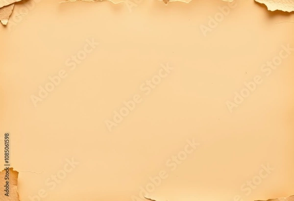 Fototapeta Vintage textured old paper scroll on wooden surface with earthy tones.