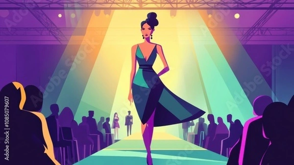 Fototapeta Confident Model on Avant-Garde Runway Show