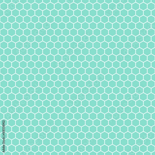 Obraz aqua & white honeycomb pattern, seamless texture background
