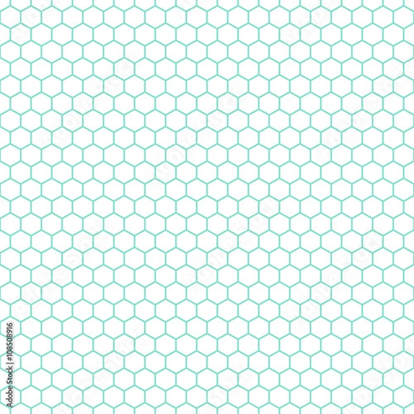 Obraz white & aqua honeycomb pattern, seamless texture background