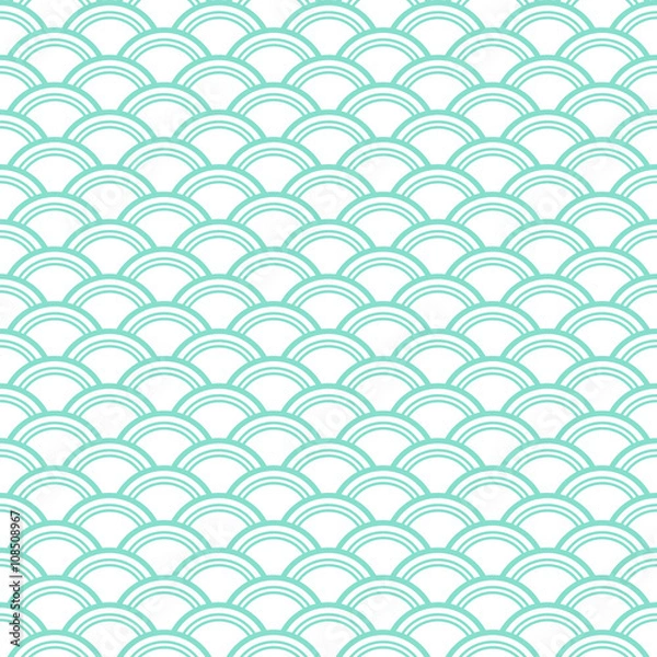 Obraz white & aqua fish scales pattern, seamless texture background