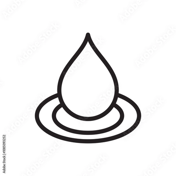 Fototapeta Hydration water icon line vector design illustration template in trendy style