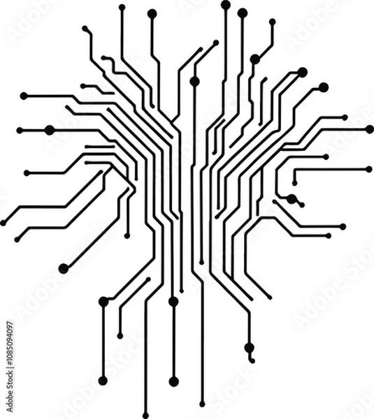 Fototapeta Circuit Board silhouette vector