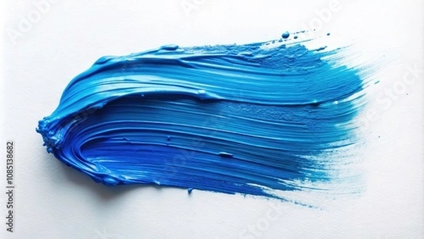 Fototapeta Vibrant Blue Paint Stroke on Canvas - Abstract Art for Creative Projects, Textured Color Intensity, Urban Exploration Inspired, Contemporary Design, Artistic Backgrounds