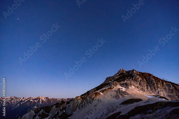 Fototapeta 夜明け前の燕岳