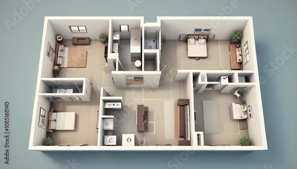Fototapeta 3d view of house model