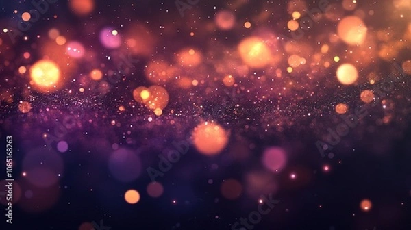 Fototapeta Beautiful Bokeh Background with Soft Glowing Lights and Colorful Sparkles in an Abstract Design for Creative Projects and Decorative Use