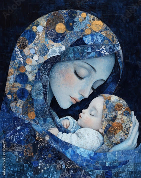 Fototapeta Mother of God with a baby. AI generative.