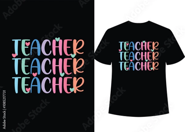 Fototapeta Awesome unick Teacher t-shirt design,100% original eps vector file .