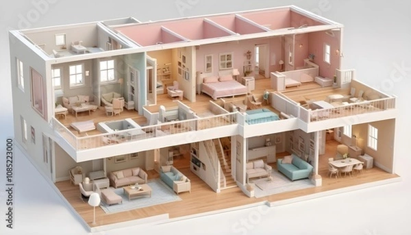 Fototapeta House 3d rendering design