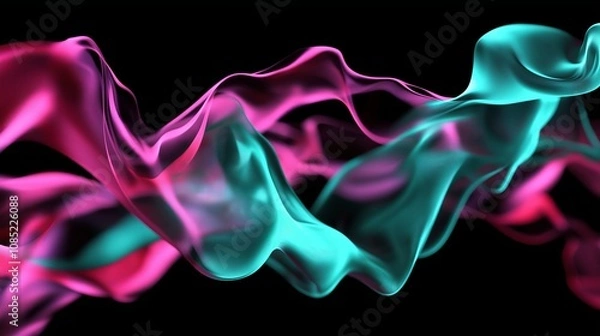 Fototapeta Digital Waveforms in Gradient Color
