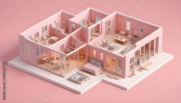 Fototapeta House 3d rendering design