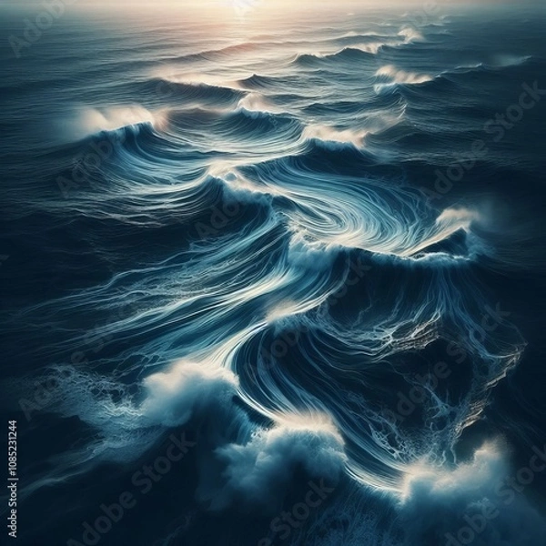 Fototapeta Ocean Currents Movement A close up shot of ocean currents moveme